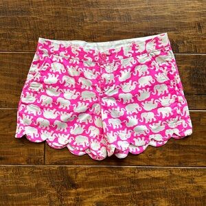 Lilly Pulitzer Pink and White Elephant Print Shorts